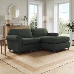 Flori Tonal Plush Chenille Corner Chaise Sofa -Habitat Store 30911144