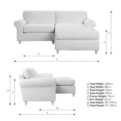 Flori Tonal Plush Chenille Corner Chaise Sofa -Habitat Store 30911144 alt09
