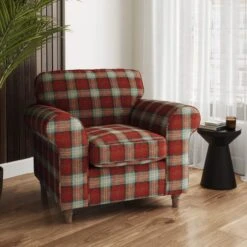 Flori Woven Check Fabric Orkney Armchair -Habitat Store 30911202