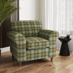 Flori Woven Check Fabric Orkney Armchair
