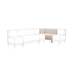 Mae Corner Dining Bench, Textured Weave -Habitat Store 30912496