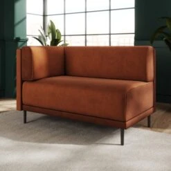 Mae Corner Dining Bench, Matte Plush Velvet -Habitat Store 30912508 alt01