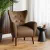 Sven Faux Leather Modern Wing Chair 1 Sven Faux Leather Modern Wing Chair -Habitat Store 30914726