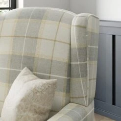 Oswald Grande Check Wingback Armchair -Habitat Store 30914727 alt02