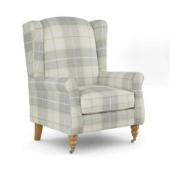 Oswald Grande Check Wingback Armchair -Habitat Store 30914727 alt05