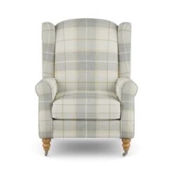 Oswald Grande Check Wingback Armchair -Habitat Store 30914727 alt06