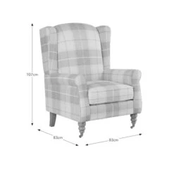Oswald Grande Check Wingback Armchair -Habitat Store 30914727 alt09