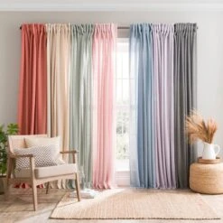 Touch Of Linen Unlined Tab Top Curtains 40 Touch Of Linen Unlined Tab Top Curtains -Habitat Store 30915071 alt03