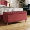 Starla Pleated Velvet End Of Bed Ottoman -Habitat Store 30915367