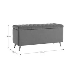 Starla Pleated Velvet End Of Bed Ottoman -Habitat Store 30915367 alt09
