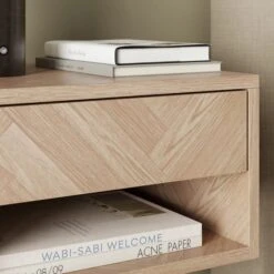 Casper 1 Drawer Floating Bedside Table, Mid Oak Effect -Habitat Store 30917480 alt03