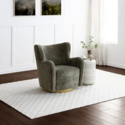 Theo Distressed Chenille Swivel Armchair -Habitat Store 30918814 alt01