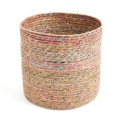 Large Round Multicoloured Seagrass Basket 7 Large Round Multicoloured Seagrass Basket -Habitat Store 30919679 alt02