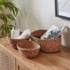 Set Of 3 Oval Multicoloured Seagrass Baskets -Habitat Store 30919821