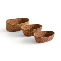 Set Of 3 Oval Multicoloured Seagrass Baskets -Habitat Store 30919821 alt02