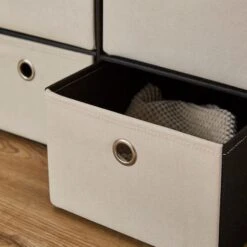 6 Drawer Faux Linen Foldable Ottoman -Habitat Store 30920018 alt01