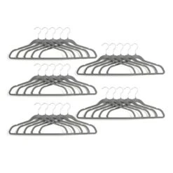 Set Of 25 Flocked Velvet Hangers 13 Set Of 25 Flocked Velvet Hangers -Habitat Store 30920264 alt02