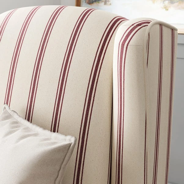 Oswald Grande Folkstone Stripe Wingback Armchair 5 Oswald Grande Folkstone Stripe Wingback Armchair - Image 3