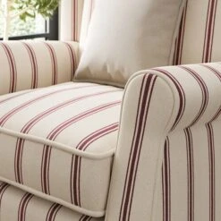 Oswald Grande Folkstone Stripe Wingback Armchair 14 Oswald Grande Folkstone Stripe Wingback Armchair -Habitat Store 30920671 alt03