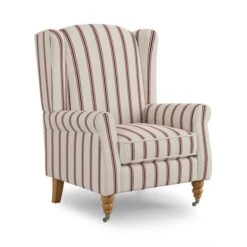 Oswald Grande Folkstone Stripe Wingback Armchair 16 Oswald Grande Folkstone Stripe Wingback Armchair -Habitat Store 30920671 alt05