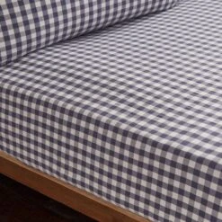 Portloe Gingham Woven Cotton Fitted Sheet 40 Portloe Gingham Woven Cotton Fitted Sheet -Habitat Store 30921092