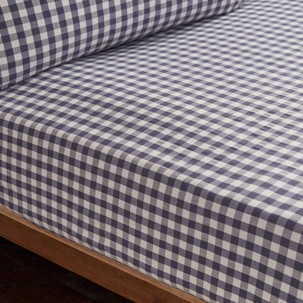 Portloe Gingham Woven Cotton Fitted Sheet 21 Portloe Gingham Woven Cotton Fitted Sheet - Image 19