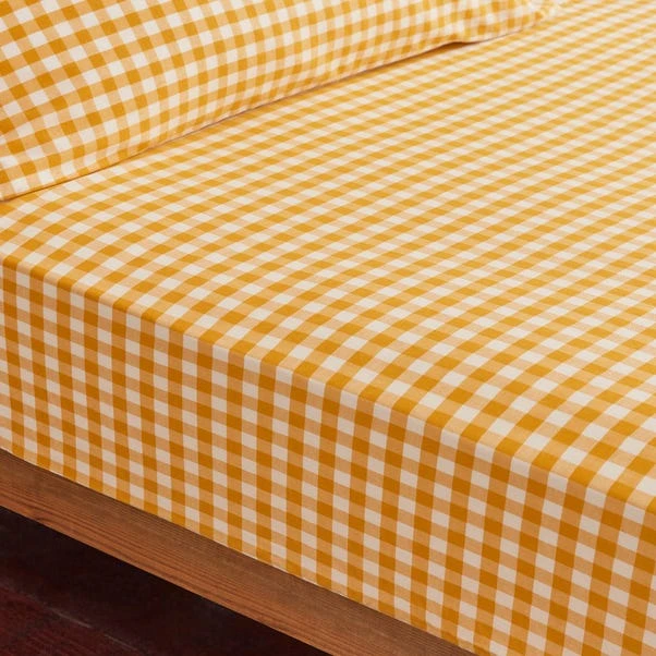 Portloe Gingham Woven Cotton Fitted Sheet 20 Portloe Gingham Woven Cotton Fitted Sheet - Image 18