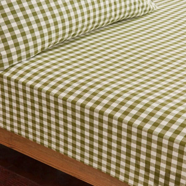 Portloe Gingham Woven Cotton Fitted Sheet 6 Portloe Gingham Woven Cotton Fitted Sheet - Image 4
