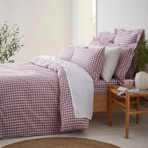 Portloe Gingham Woven Cotton Fitted Sheet 4 Portloe Gingham Woven Cotton Fitted Sheet - Image 2