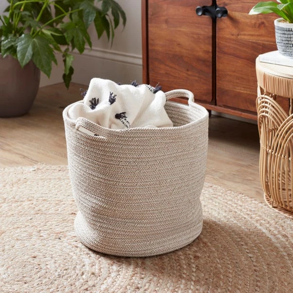 Jupiter Large Woven Fabric Basket With Handles 3 Jupiter Large Woven Fabric Basket With Handles