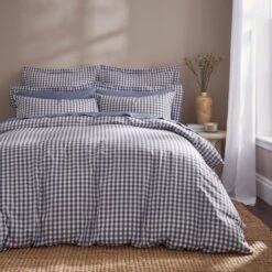Portloe Gingham Woven Cotton Standard Pillowcase Pair -Habitat Store 30921975 alt01
