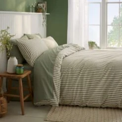 Portloe Stripe Cotton Duvet Cover & Pillowcase Set 33 Portloe Stripe Cotton Duvet Cover & Pillowcase Set -Habitat Store 30922200 alt08