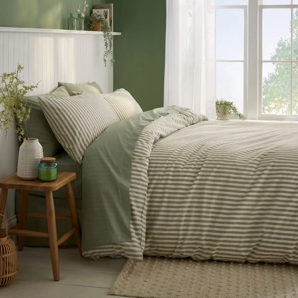 Portloe Stripe Cotton Duvet Cover & Pillowcase Set 14 Portloe Stripe Cotton Duvet Cover & Pillowcase Set - Image 12