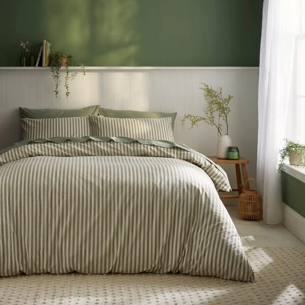 Portloe Stripe Cotton Duvet Cover & Pillowcase Set 3 Portloe Stripe Cotton Duvet Cover & Pillowcase Set