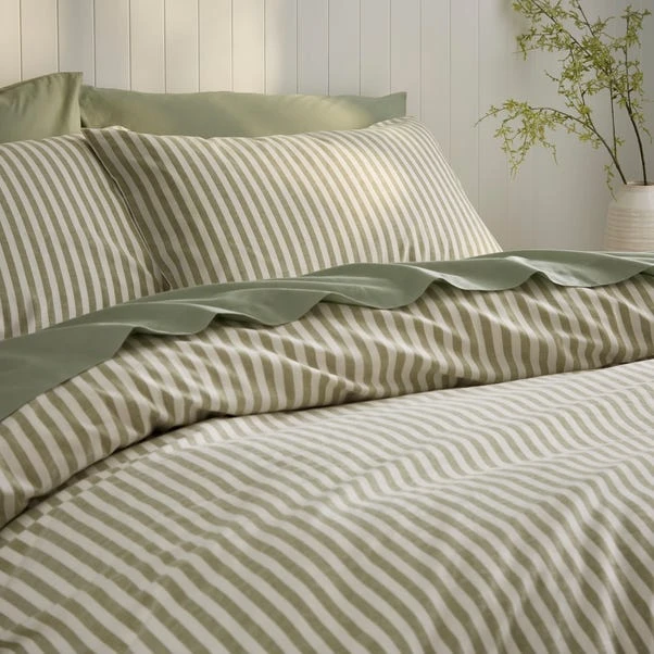 Portloe Stripe Cotton Duvet Cover & Pillowcase Set 5 Portloe Stripe Cotton Duvet Cover & Pillowcase Set - Image 3
