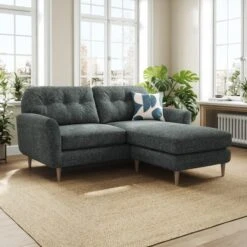 Sven Chunky Chenille Reversible Corner Chaise Sofa -Habitat Store 30922697