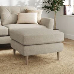 Sven Chunky Tonal Weave Footstool -Habitat Store 30922724