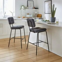 Jessie Counter Height Bar Stool, Faux Leather -Habitat Store 30924810 alt01