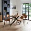 Xavi 6 Seater Oval Parquet Dining Table, Oak -Habitat Store 30925310