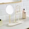 Freestanding Marble Round Dressing Table Mirror With Jewellery Storage -Habitat Store 30925329