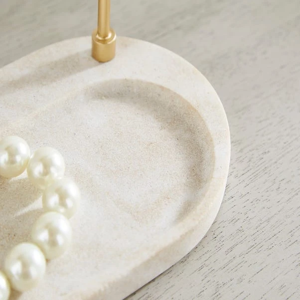 Freestanding Marble Round Dressing Table Mirror With Jewellery Storage 4 Freestanding Marble Round Dressing Table Mirror With Jewellery Storage - Image 2