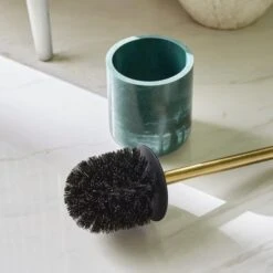 Nouveau Green Marble Resin Toilet Brush -Habitat Store 30925487 alt01