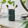 Nouveau Green Marble Resin Toothbrush Holder -Habitat Store 30925502