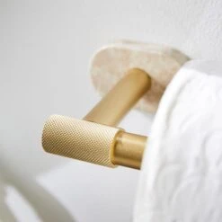 Minimal Luxe Gold Marble Effect Toilet Roll Holder -Habitat Store 30925532 alt01