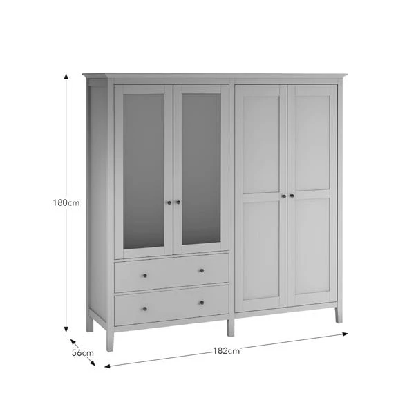 Lynton Mirrored 4 Door Wardrobe 8 Lynton Mirrored 4 Door Wardrobe - Image 6