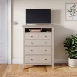 Lynton 5 Drawer TV Chest With 1 Open Shelf