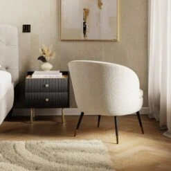 Marcie Luxe Ivory Boucle Cocktail Chair -Habitat Store 30925797 alt01