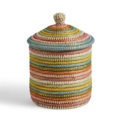 Rainbow Seagrass Storage Basket With Lid 12 Rainbow Seagrass Storage Basket With Lid -Habitat Store 30926393 alt01