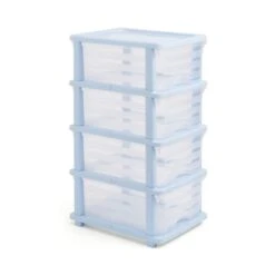Plastic 4 Drawer Storage Tower Unit -Habitat Store 30926447 alt02