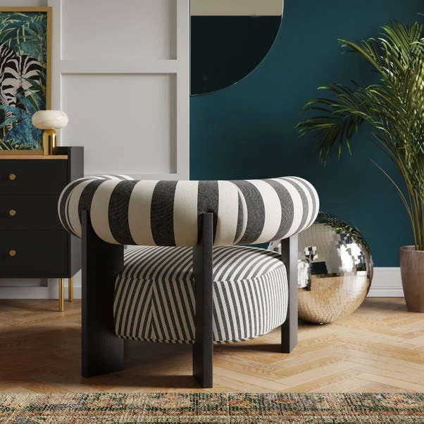 Fallon Woven Stripe Bolster Accent Chair 4 Fallon Woven Stripe Bolster Accent Chair - Image 2